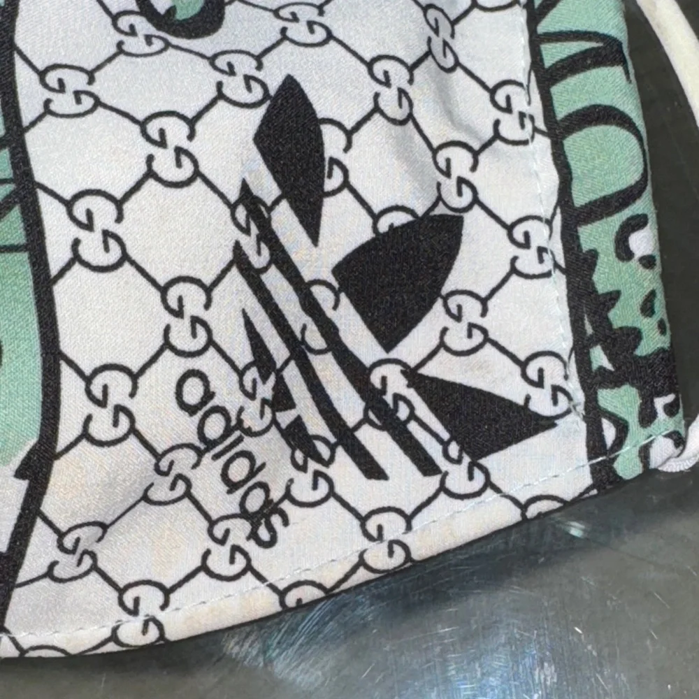 adidas Graphic Face Mask in Green and Black